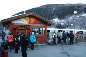 The funicular up to Les arcs from Bourg St Maurice