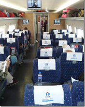 2nd class seats on the Beijing to Xian high-speed train