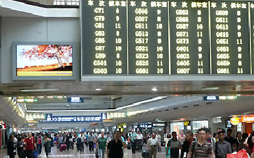 Main indicator board inside Bejing West station