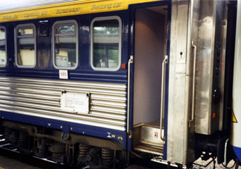 Austrian stainless-steel sleeping-car, as used from Vienna to Belgrade