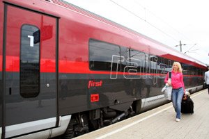 The morning RailJet train has arrived in Vienna.
