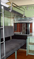 4-berth sleeper on train 5, Rangoon to Mandalay