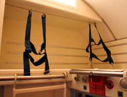 Luggage space in a City Night Line sleeper