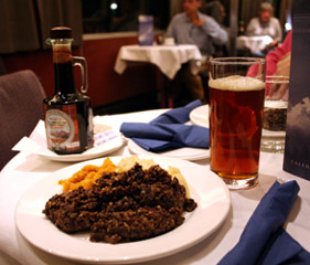 Haggies, tatties & neeps in the lounge car of the Caledonian Sleeper to Scotland