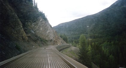 Scenery in the Rockies from the 'Canadian's dome car.