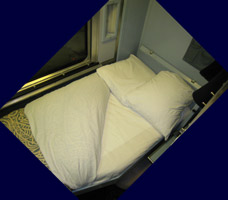 Single-bed roomette on VIA Rail's 'Canadian', in night mode