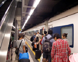 Boarding the train to Beijing at Hong Kong's Kowloon station