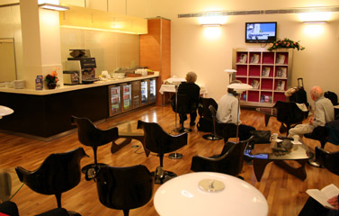 First Class Lounge at London Paddington, available to all sleeper passengers.