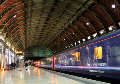The Night Riviera sleeper train to Cornwall waits to leave London Paddington