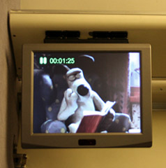 LCD TV screen in single-berth sleeper