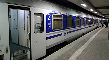 Couchette car on Munich to Zagreb train, at Munich