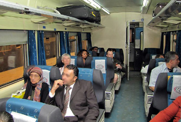 First class seats on an Egyptian 'Spanish' express train.