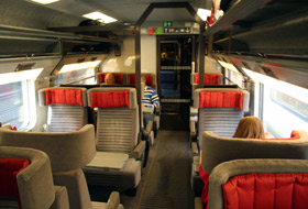 Eurostar train first class from London to Paris & Brussels