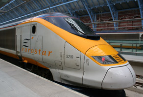 Eurostar train first class from London to Paris & Brussels