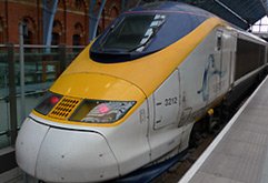 A Eurostar at St Pancras International...