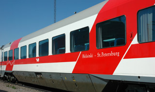 The Helsinki to St Petersburg train 'Sibelius'
