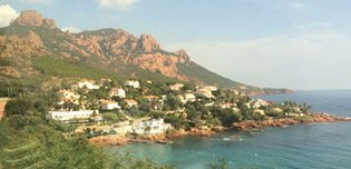 View from a Paris-Nice train on the Mediterranean coast
