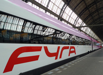 First class seats on a Fyra train