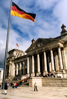 The beautifully-restored Reichstag in Berlin.  It's easy to reach Berlin by train..!