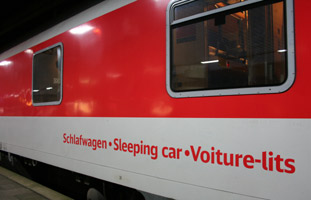 A sleeping-car as used on the Cologne-Copenhagen overnight train