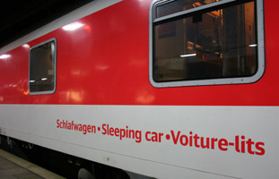 A sleeping-car as used on the Cologne-Copenhagen overnight train