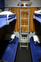 4-berth couchettes on the sleeper train to Prague