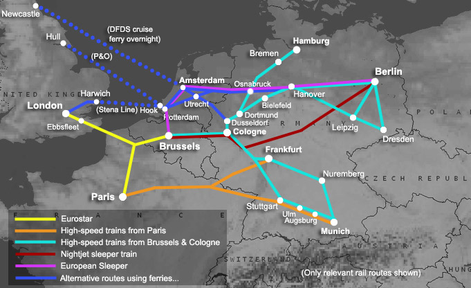 ice train map. Route map, train travel from