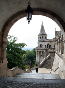 Fisherman's Bastion, Budapest.  It's easy to reach Budapest by train..!