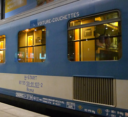 Couchette car on the Kalman Imre to Budapest