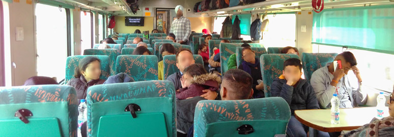 AC Chair class on a Shatabdi Express