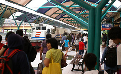 Scenery from the train in Indonesia