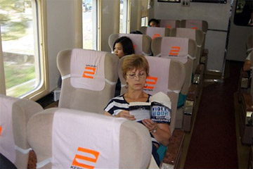 Executive class on the train from Jakarta to Yogyakarta