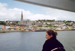 The seafront at Cobh in Cork Harbour, seen from the deck of a Swansea-Cork ferry