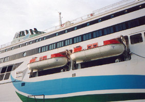 The super-ferry 'Ulysses' waiting to sail from Dublin Ferryport to Holyhead...