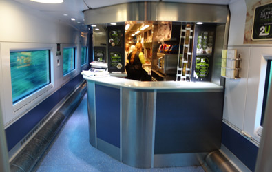 Buffet counter on a Dublin-Cork train