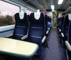 On board the high-speed train between London & Cardiff