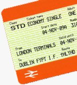 Train & ferry ticket from London to Dublin