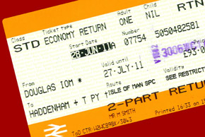 Train & ferry ticket to the Isle of Man