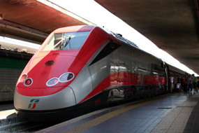 The best trains in Italy:  A Eurostar Italia ETR500 power car