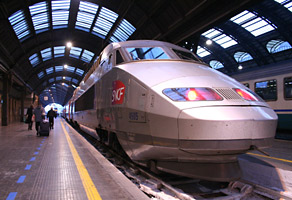 TGV train from Milan to Paris