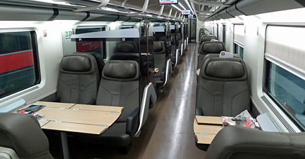 Business class seats on a Frecciarossa