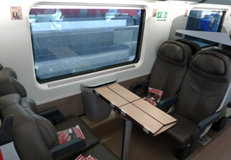 Typical table for four on a Frecciarossa, Premium Class