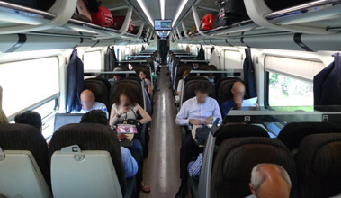 Standard class seats on a Frecciarossa from Rome to Florence & Milan