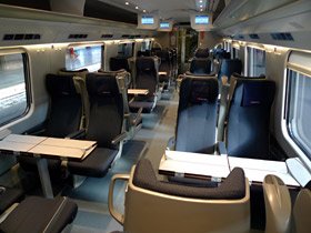 2nd class seats on an ETR610 EuroCity train to Italy