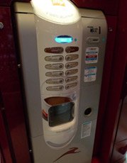Coffee vending machine in Smart class, car 7