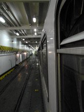 Rome to Sicily InterCity train inside the train ferry