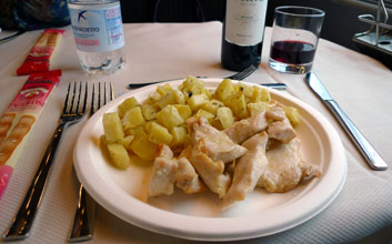 Frecciarossa restaurant car main course