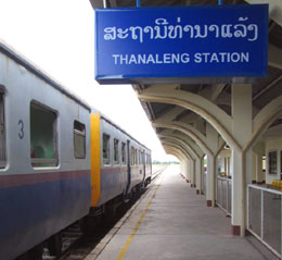 The tracks at Thanaleng station in Laos