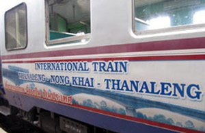 The internationalo train from Laos to Thailand