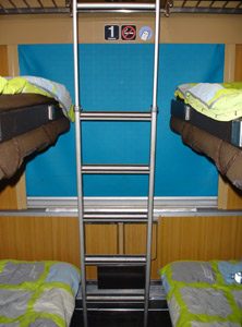 Unrefurbished French 1st class 4-berth couchettes